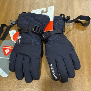 SPYDER black insulated ski gloves boys large